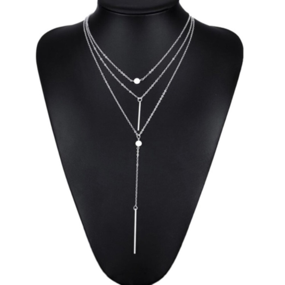 Layer Silver Dainty Necklace